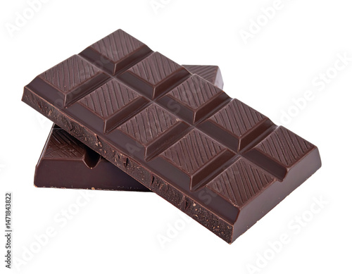 Obraz na płótnie Delicious Dark Chocolate Bar Isolated on Transparent Background Sweet Indulgence w salonie