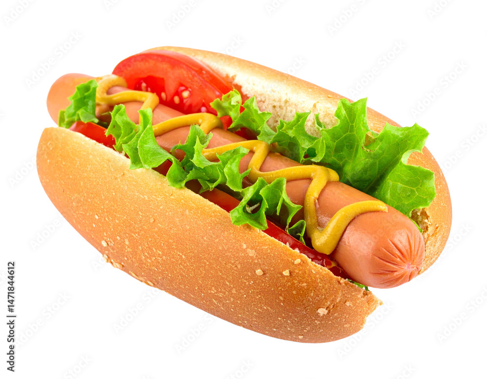 Delicious Hotdog Isolated on Transparent Background Perfect for Food Illustrations and Design