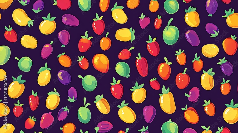 Colorful Fruit Pattern Background. Colorful Fruit Pattern Background.