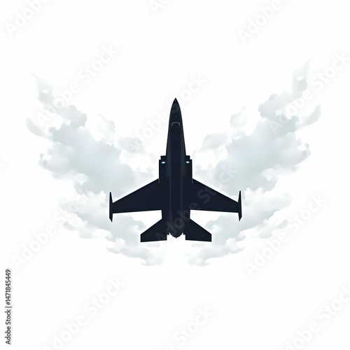 Fighter jet Fly in the sky vector illustration 