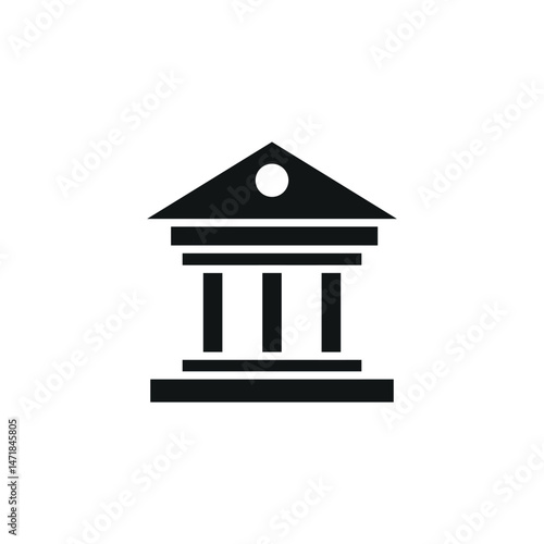 Bank building icon. Simple bank building icon for social media, app and web design. Vector illustration.