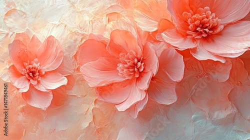 Close-up view of textured, decorative flowers.