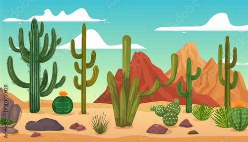Obraz na płótnie cactus in desert w salonie