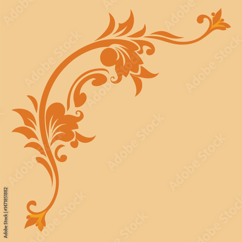 Abstract autumn design with floral leaf vector illustration shows the beauty of the fall season with orange and yellow nature elements in an artful pattern