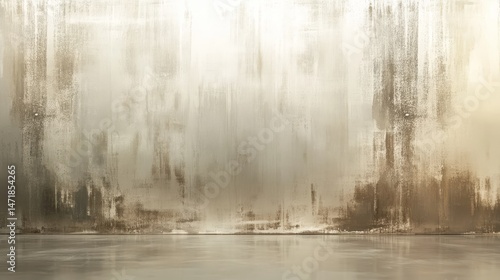 Empty room with a textured, muted wall and smooth floor.