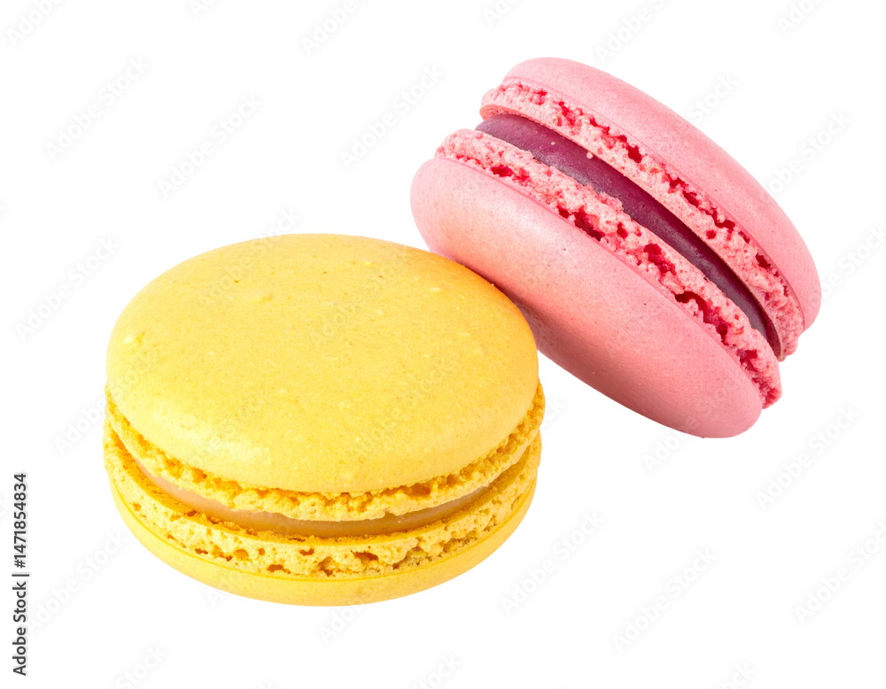 Colorful Macarons Isolated Delicious French Pastry Sweet Treat Gourmet Food Dessert PNG