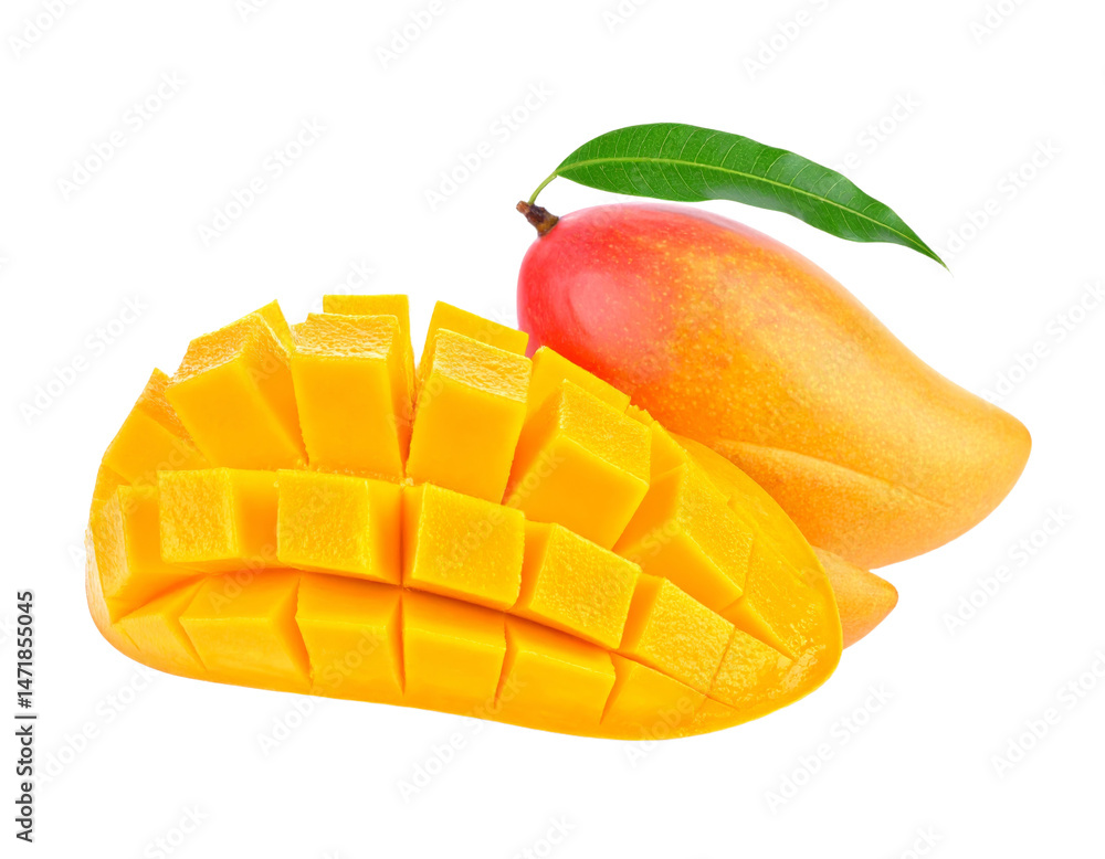 Fresh Mango Fruit Isolated Transparent Background Healthy Eating Concept