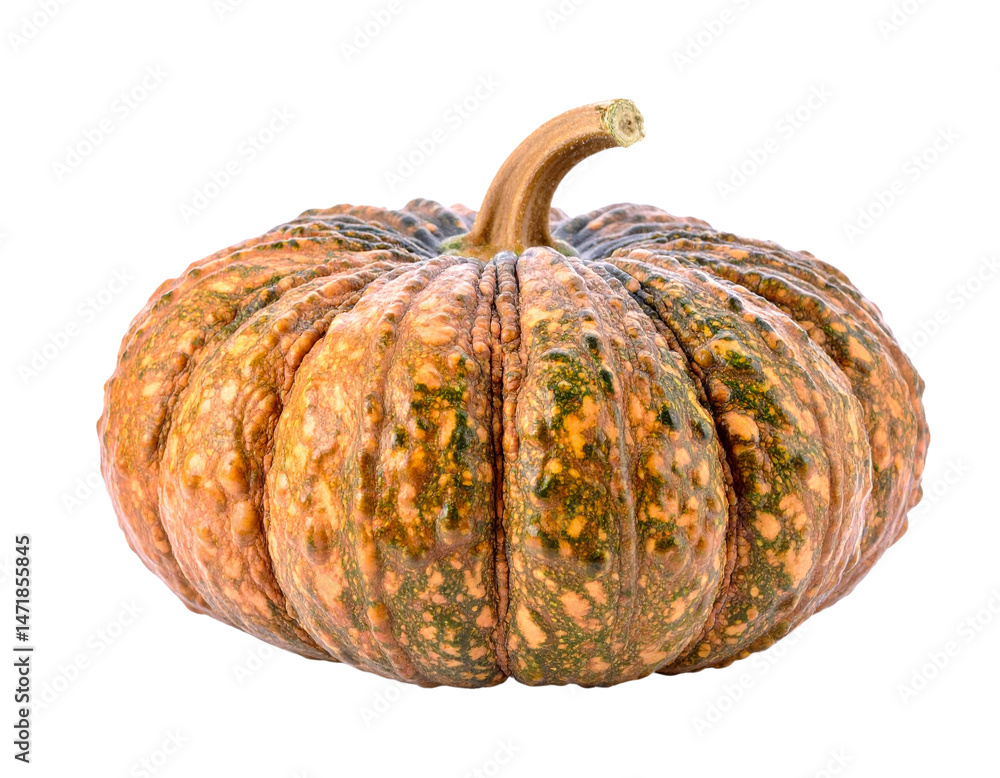Isolated Kabocha Pumpkin PNG with Transparent Background for Autumn Harvest Designs