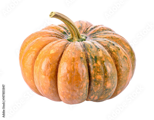 Obraz na płótnie Fresh Orange Pumpkin Isolated for Autumn Harvest Halloween and Thanksgiving Theme w salonie