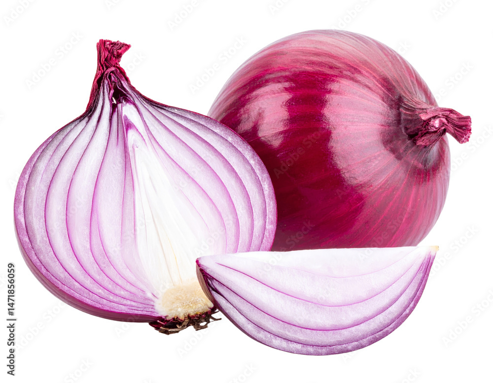 Red Onion Isolated Vegetable Fresh Healthy Food Cooking Ingredient PNG Cutout
