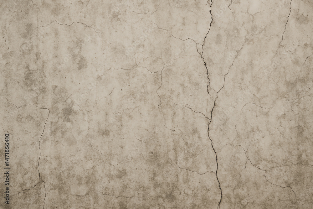 Fototapeta premium A close-up view of a textured wall featuring cracks and imperfections. The aged surface conveys a sense of history and character, perfect for backgrounds and design projects.