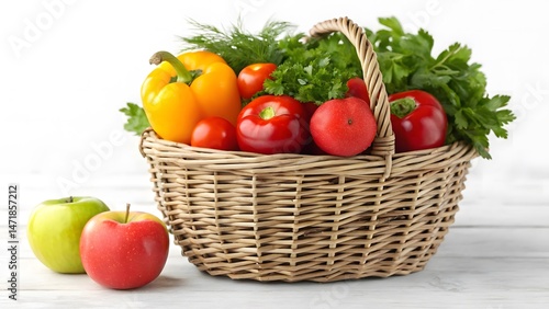 Basket of Fresh Fruits and Vegetables – Healthy Organic Food Collection