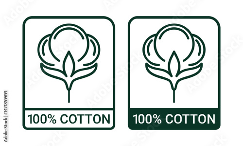 100% cotton icon vector template
