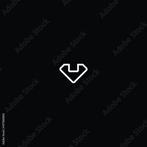 Free Download  Linear Diamond Letter V Logo with black background.  - GFXLoad