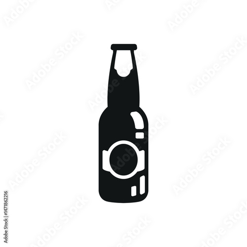 Beer bottle icon. Simple beer bottle icon for social media, app and web design. Vector illustration.