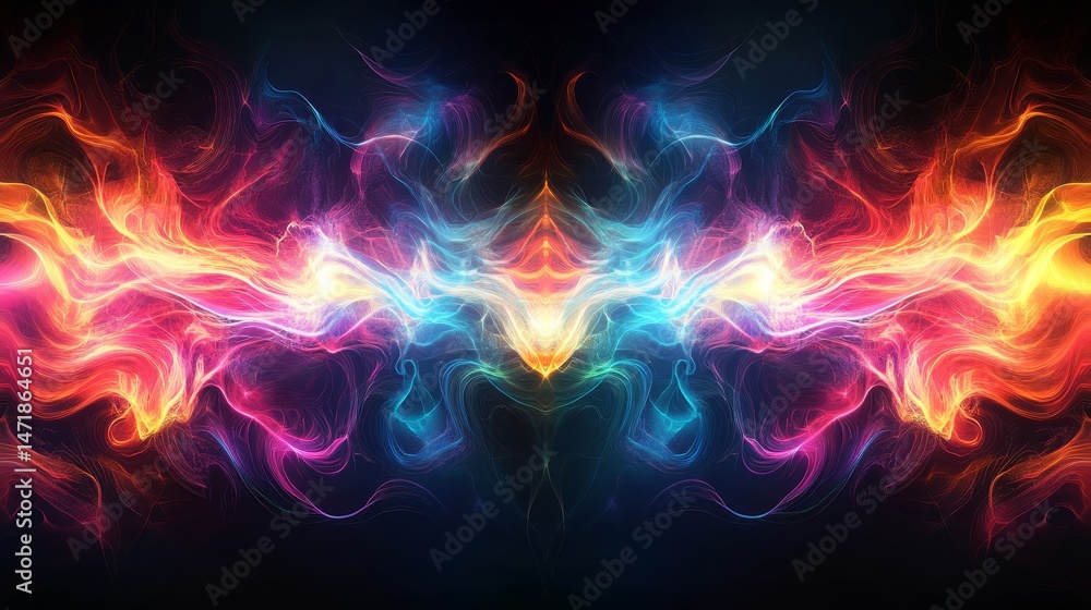 Dynamic symmetrical abstract design with vibrant colors. Dynamic symmetrical abstract design with vibrant colors.