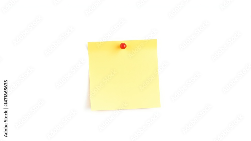 A blank yellow sticky note pinned to a white background, perfect for adding your message or reminder. A blank yellow sticky note pinned to a white background, perfect for adding your message or reminder.