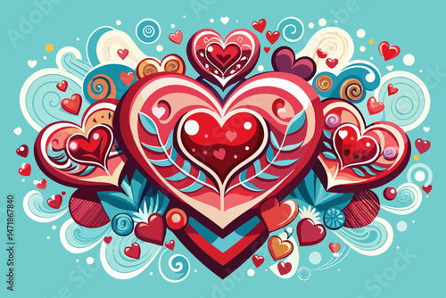 abstract floral heart