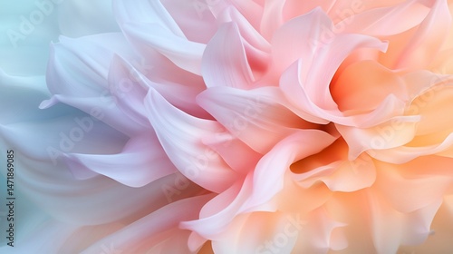 Wallpaper Mural Close-up of a vibrant dahlia in pastel hues, petals soft and delicate Torontodigital.ca