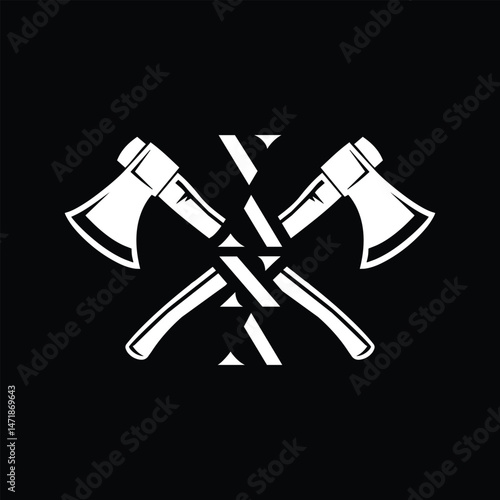 Viking Bearded Axes Logo