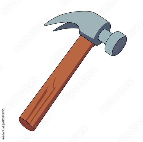 Cartoon Iron Hammer Digital Vectors Illustration 