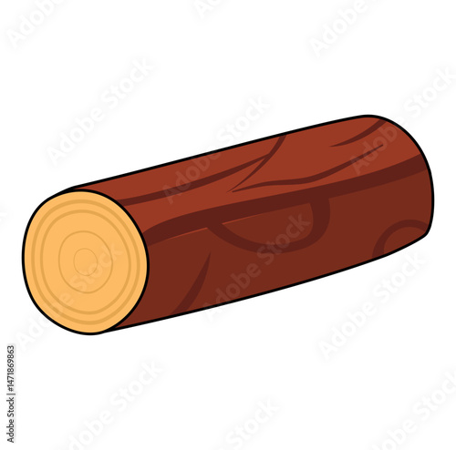 Cartoon Wooden Log Digital Vectors Illustration 