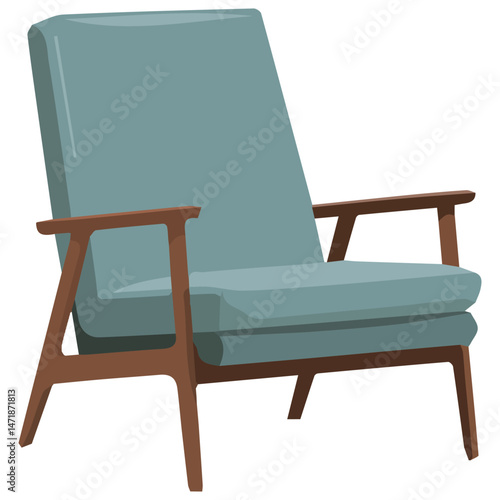 Cute armchair furniture isolated vector illustration on white background