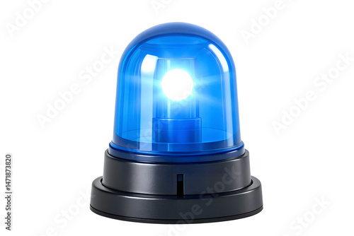 Blue emergency flasher security system light on black background detailed render, blue light, emergency light, flasher, warning light, police light, security, siren, rotating light, alert, danger