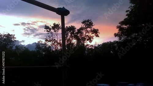 Footage of a Beautiful Village Sunset