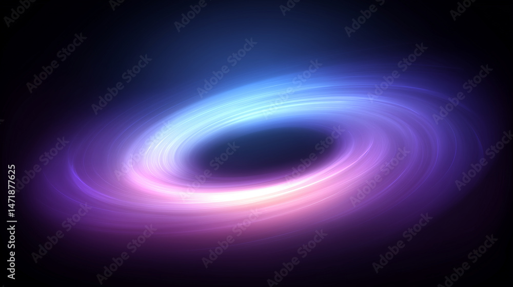 Mesmerizing abstract representation of spacetime distortion around glowing black hole Mesmerizing abstract representation of spacetime distortion around glowing black hole