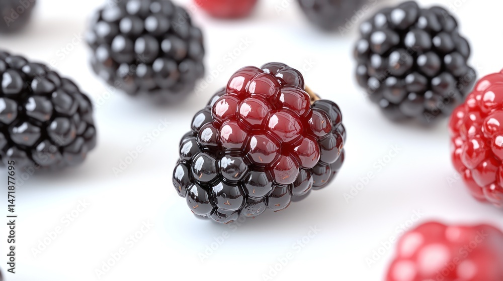 Fresh blackberries and raspberries. Close-up of juicy berries Fresh blackberries and raspberries. Close-up of juicy berries