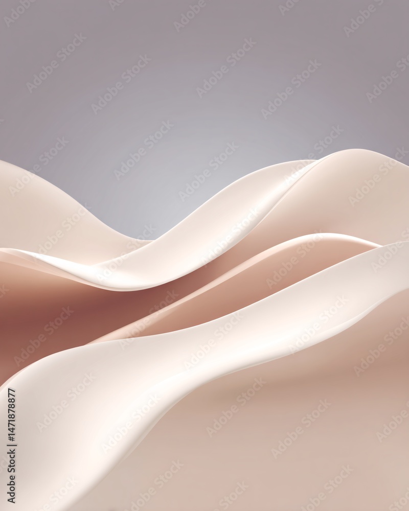 Abstract soft waves in neutral tones on a gradient background