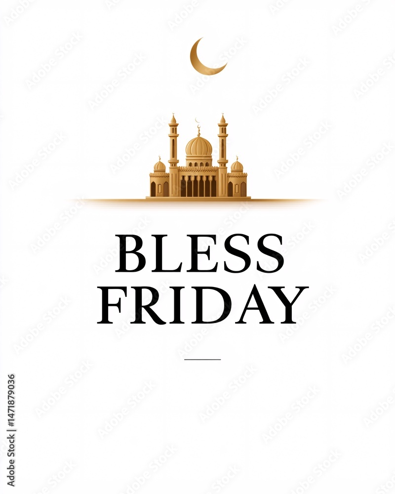 Bless Friday Islamic Greeting Card Design