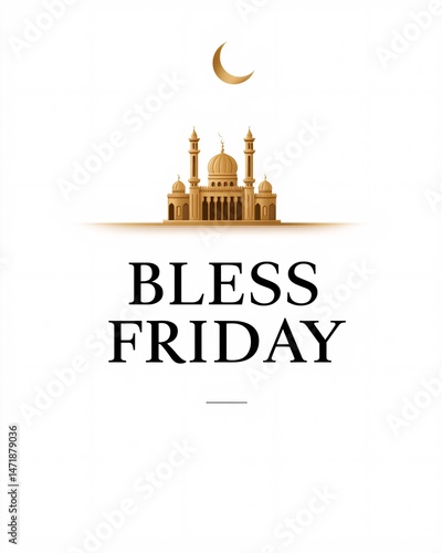 Obraz na płótnie Bless Friday Islamic Greeting Card Design w salonie