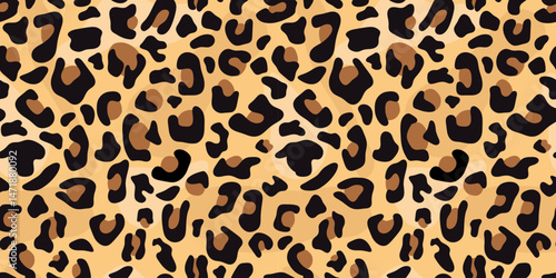 Leopard skin pattern. Vector seamless background with leopard fur spots. Stylish wild animal print for textiles, fashion,decor or backgrounds and design projects.