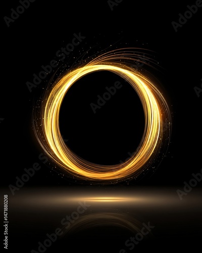 Golden Light Circle Abstract Background