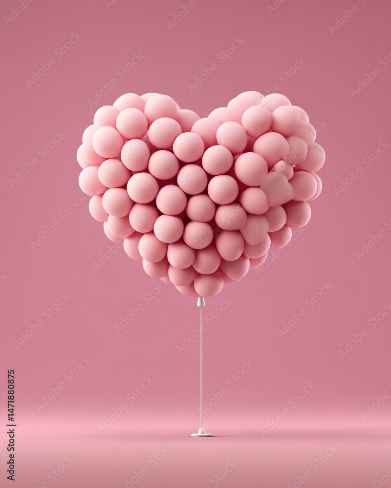 Pink Heart Shaped Balloon Decoration