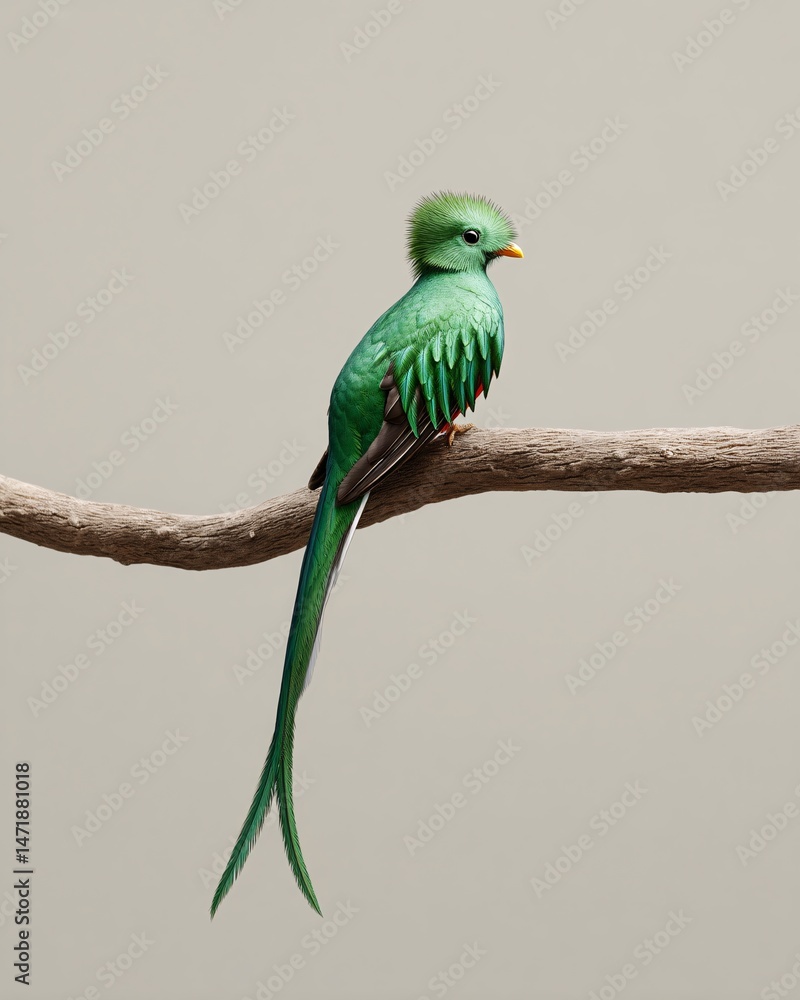 Colorful Quetzal Bird Perched on a Branch
