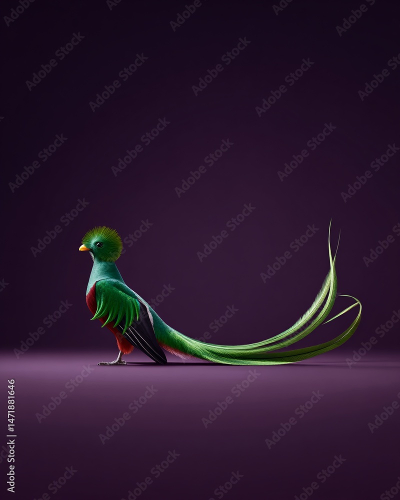 Vibrant Quetzal Bird on a Dark Background