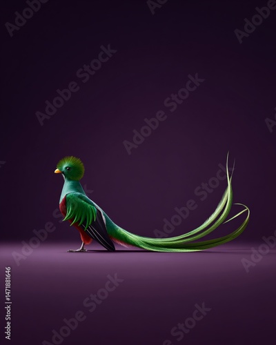 Obraz na płótnie Vibrant Quetzal Bird on a Dark Background w salonie