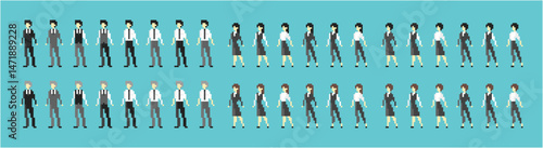ドット絵 社会人 人物セット