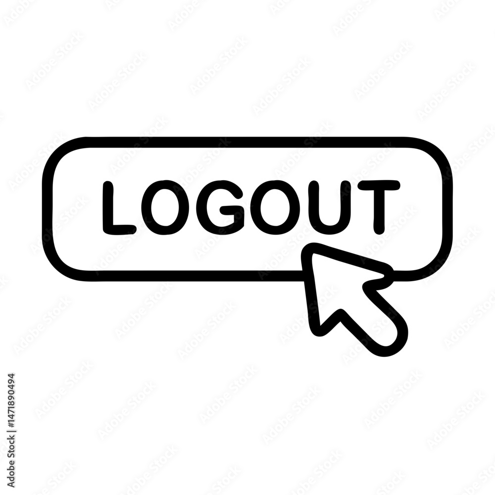 A 'LOGOUT' button with rounded edges, suitable for user interface design resources on websites and app development blogs. A 'LOGOUT' button with rounded edges, suitable for user interface design resources on websites and app development blogs.
