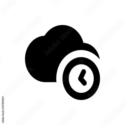 A black cloud icon with a circular arrow pointing left indicating cloud backup and restore functionali
