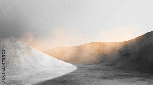 Wallpaper Mural Abstract grayscale landscape design with textured hills. Torontodigital.ca