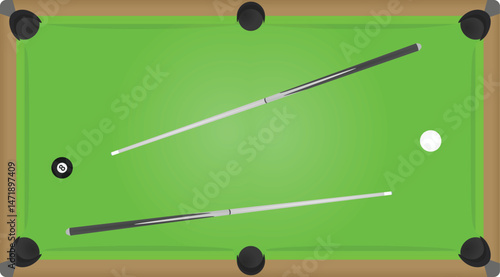 Billiard table top view. vector