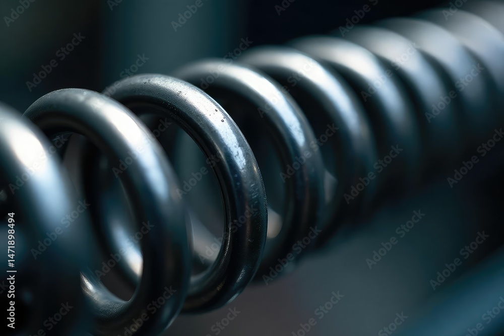 Close-up of a metal coil spring, showing its tight coils and metallic texture , spring, energy, background Close-up of a metal coil spring, showing its tight coils and metallic texture , spring, energy, background
