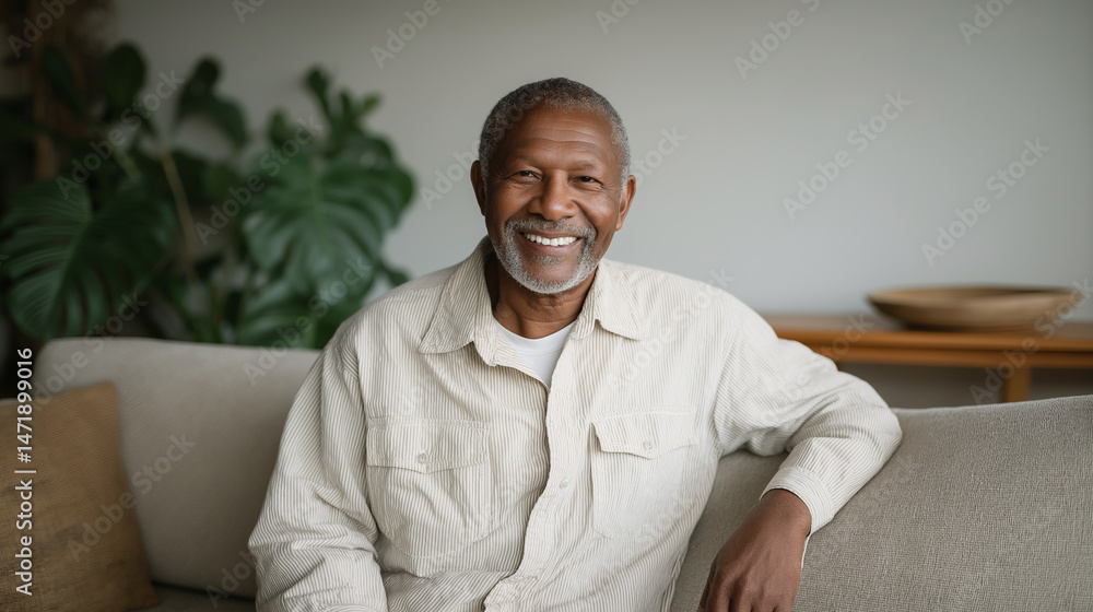 Fototapeta premium Smart Home Living for Seniors with Voice-Controlled AI Technology