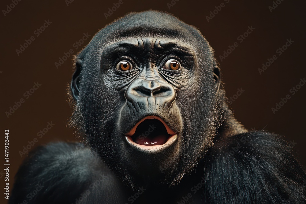 Obraz premium Close-up of Surprised Gorilla with Expressive Face