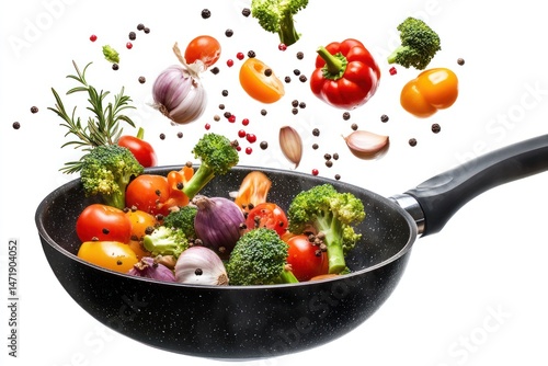 Vegetables Tossed in Pan with Herbs and Garlic