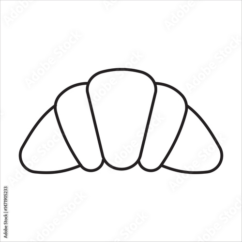 Croisant icon outline vector
